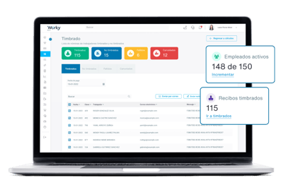 Pantalla timbrado - laptop - elementos